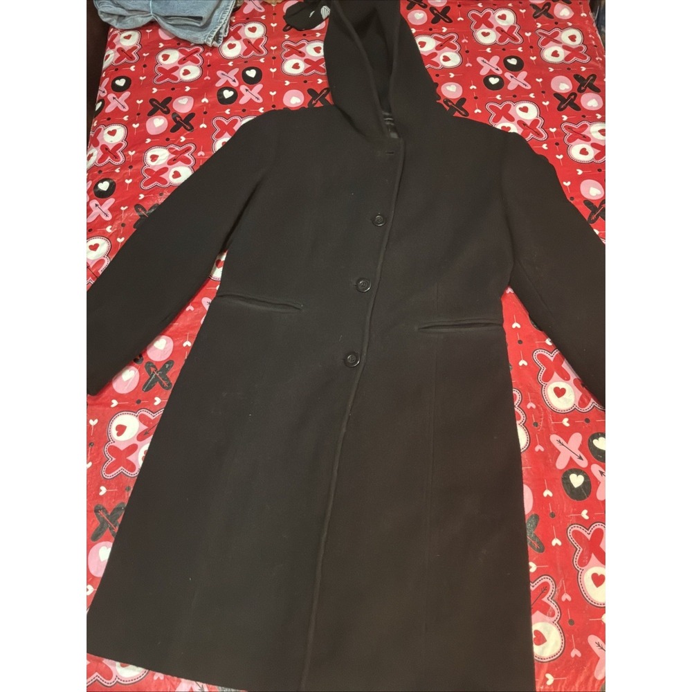 Studio Y Women M MEDIUM Peacoat Jacket Wool Pockets Fleece Winter Business Heavy